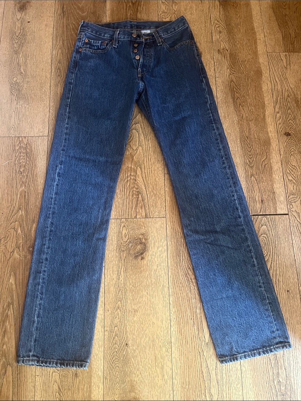 Levi's Dark Indigo Bootcut Jeans with Button Fly